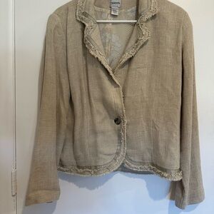 Chico's Beige Fringed Blazer size 1